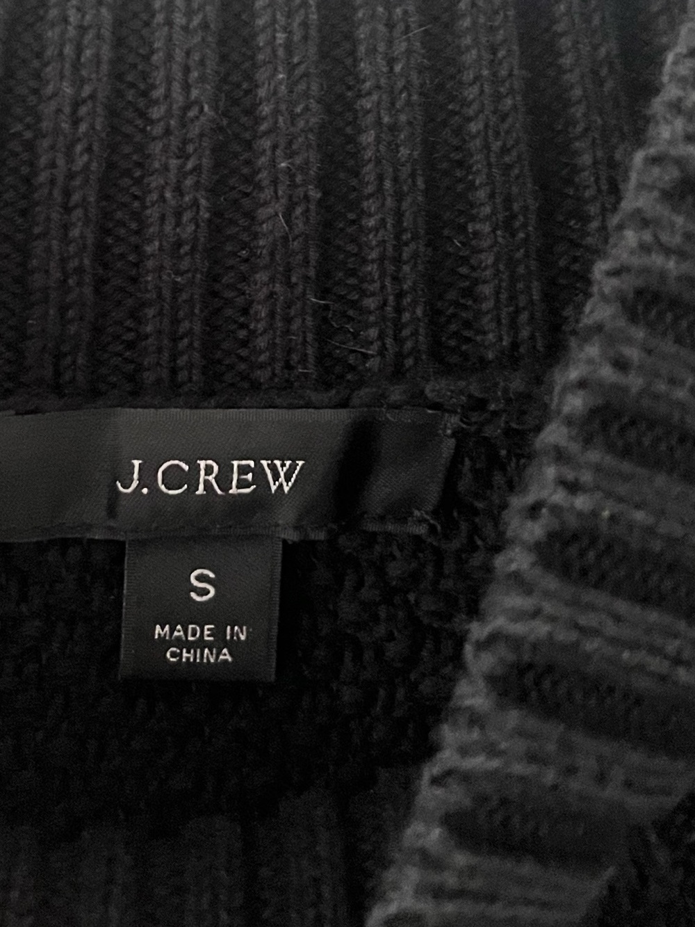 J. Crew Swingy Cable Knit Mockneck Sweater Black Chunky Size Small - Picture 6 of 13